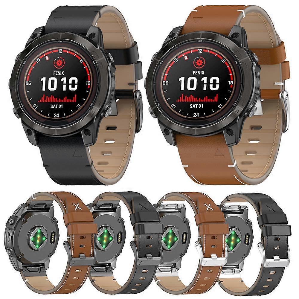 Stitched Leather Quick Release Watch Band