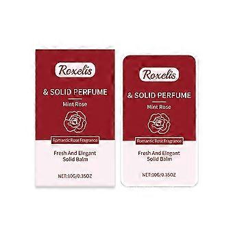 Das feste Parfüm Roxelis Mint Rose ist langanhaltend, elegant und hinterlässt einen erfrischenden Duft, ohne zu kleben. Es ist ein praktisches Parfüm für unterwegs.