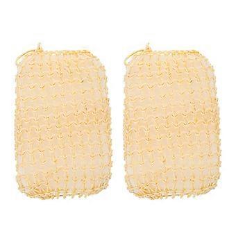 2Pcs Natürliche Peeling Sisal Schwamm Pinsel Peeling Körper Wäscher für Hause