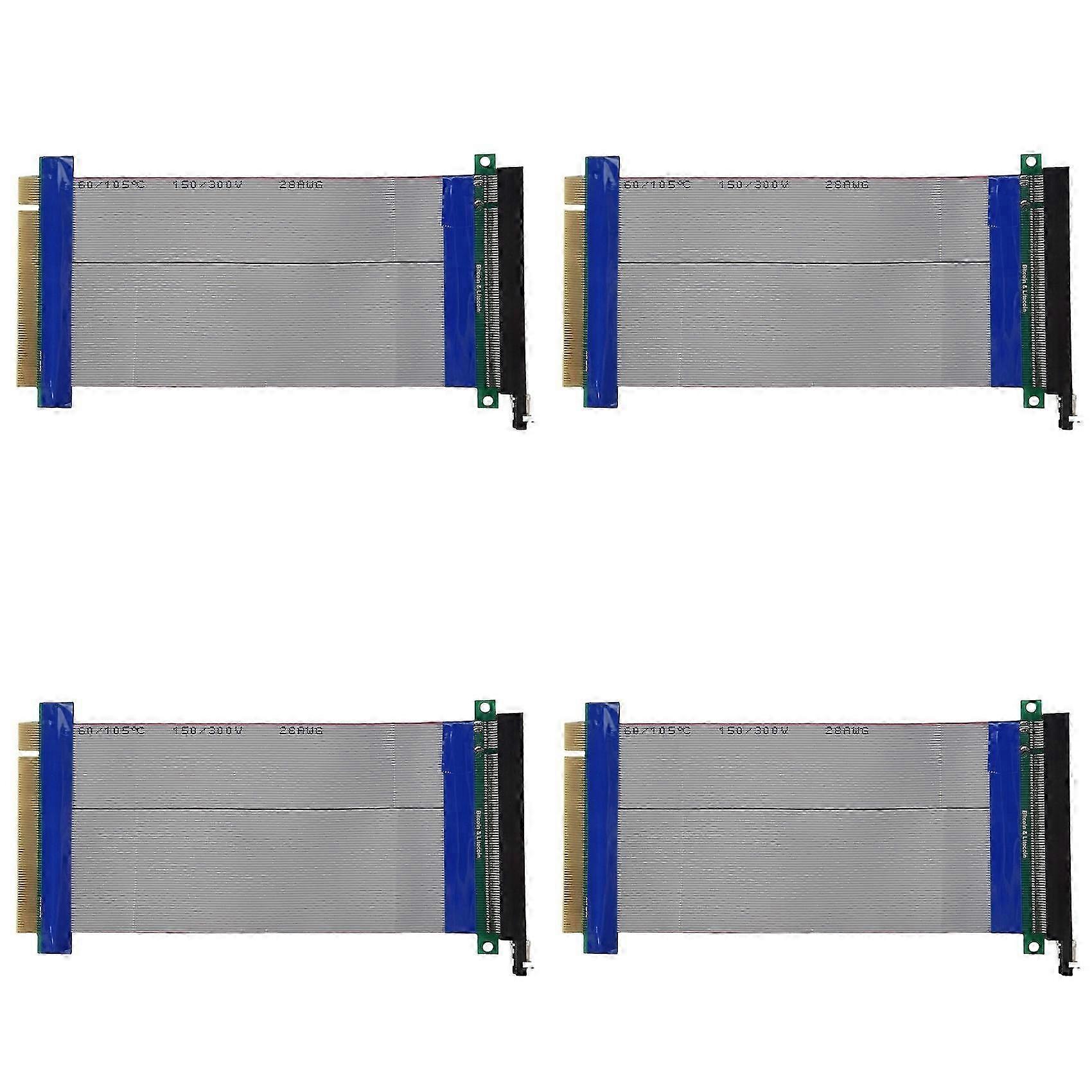 4X PCI-E Express 16X Riser Card Extender Extension Cable Ribbon Flex