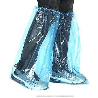 Blue Protective Overshoes Waterproof for Wearing 20Pcs Thick Shoe Cover