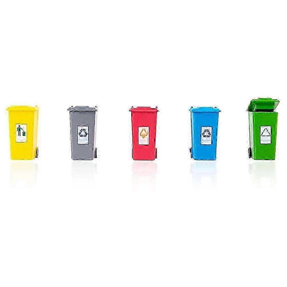 Tiny Trash Can Model Sand Table Layout Decor 0.5X0.9CM Assorted Color DIY Material 5Pcs