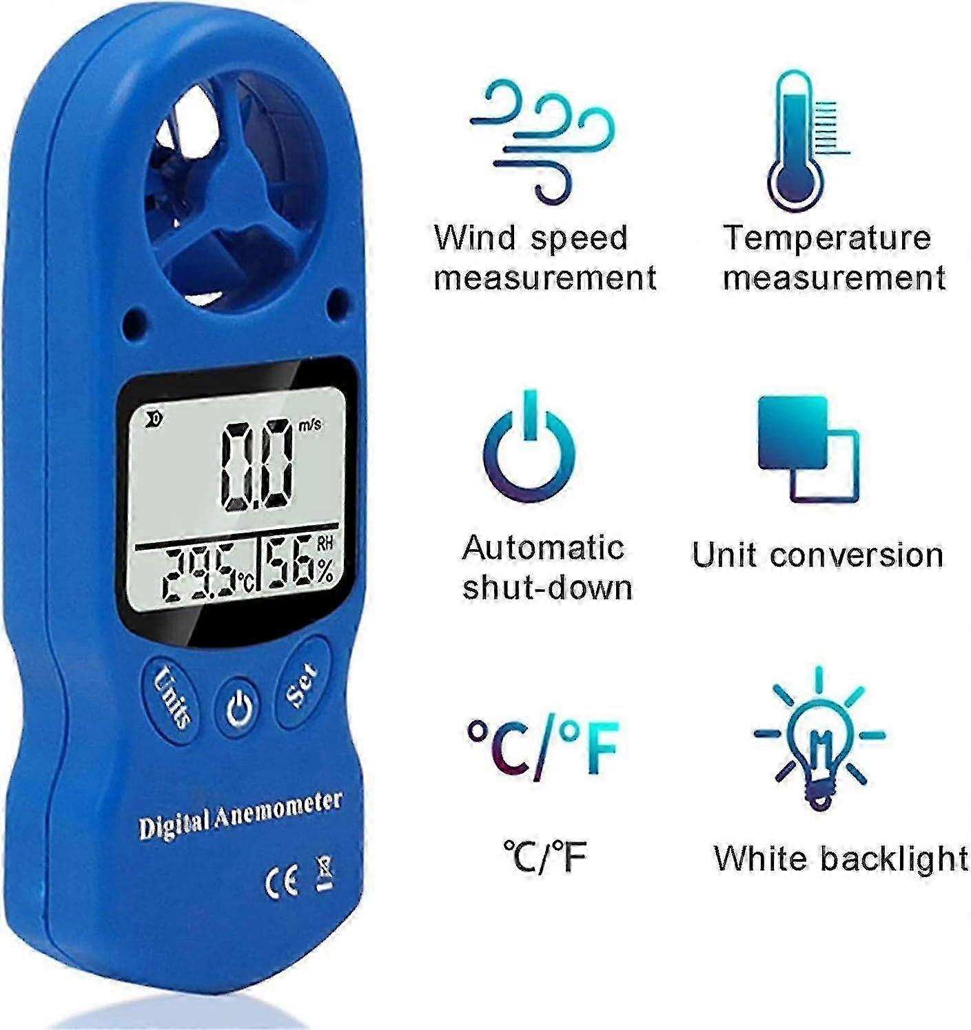 Handheld Lcd Temperature And Humidity Anemometer