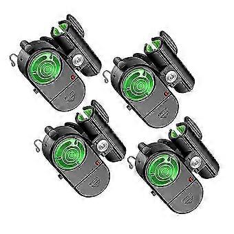 New 4Pcs Fishing Bite Alarm, Sensitive Electronic Fishing Alarms Indicator, Sound Bite Alert Bell with LED Lights
