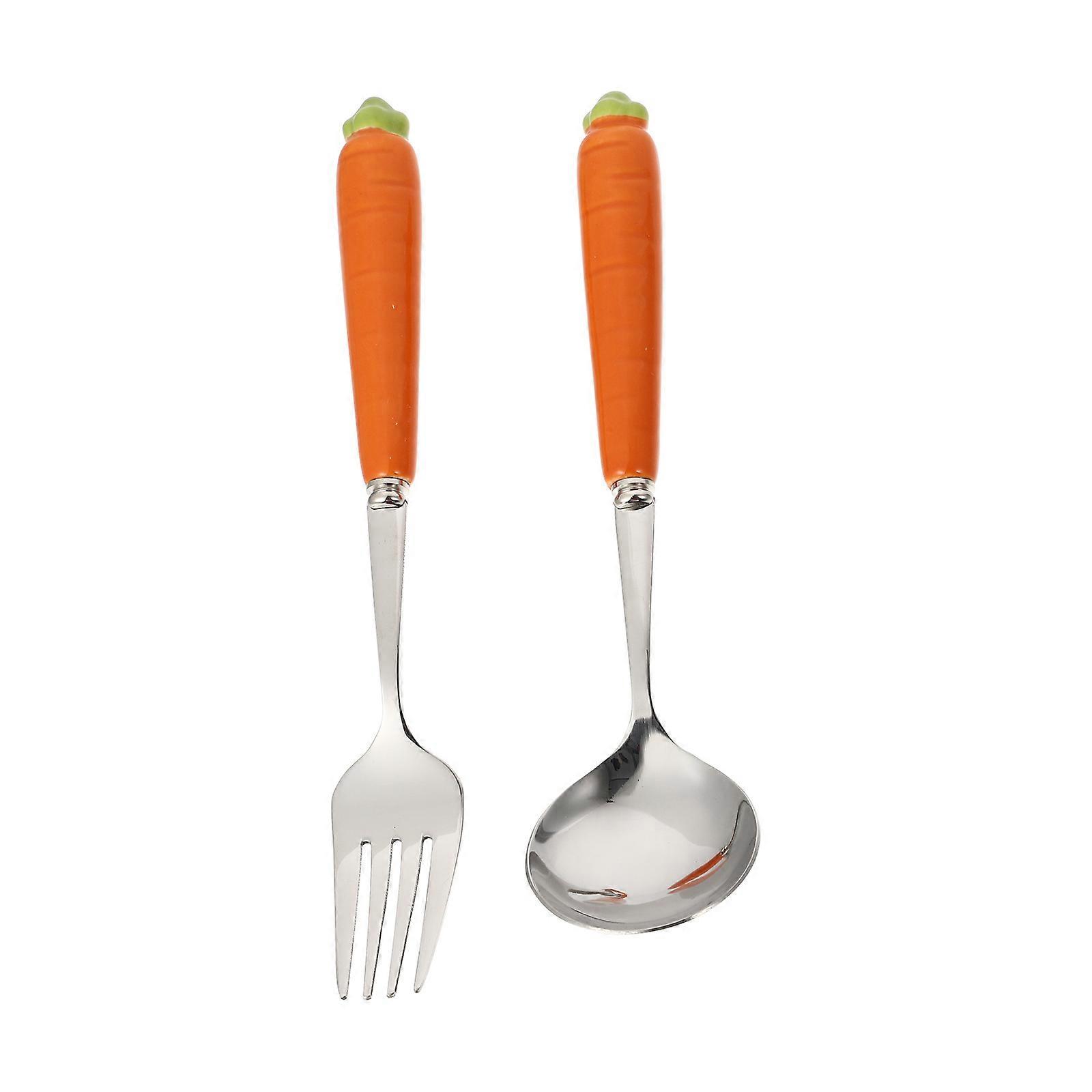 Luo Bo Children Tableware for Baby Use Durable 2Pcs Fork Spoon Set