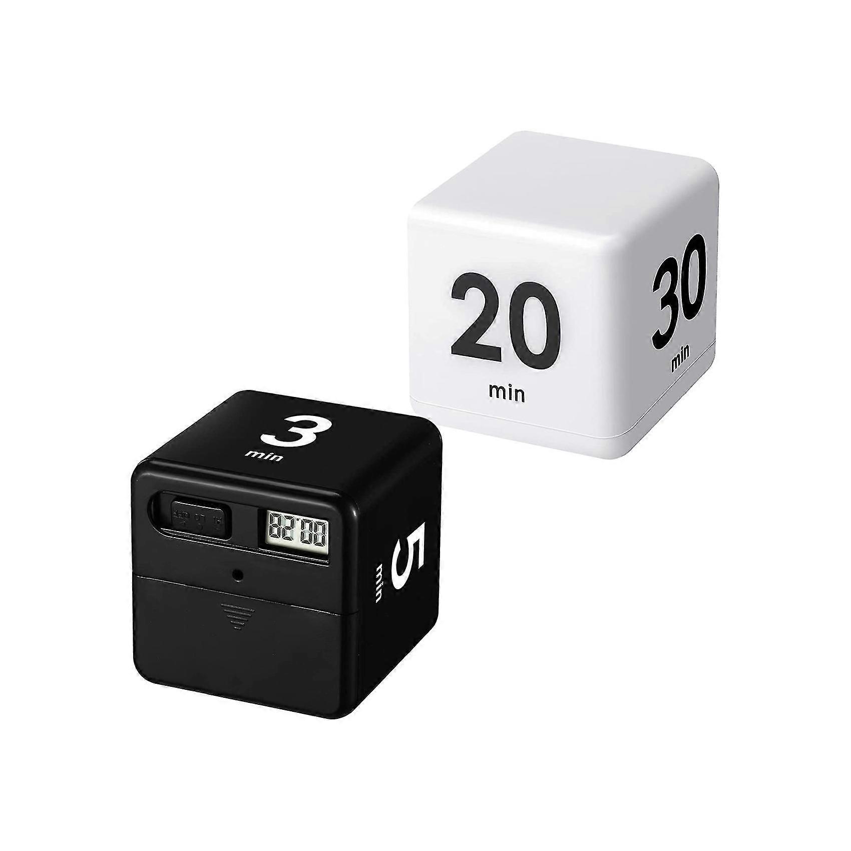 2pcs Cube Timers Gravity Sensor Flip Timer Kitchen Timer For Time Management And Countdown 1-3-5-10