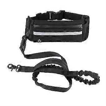 Dog Hands Free Leash With Zipper Pouch Reflective Running Leash Waist Bag Pack For Outdoor Jogging Walking Night Running Zekai