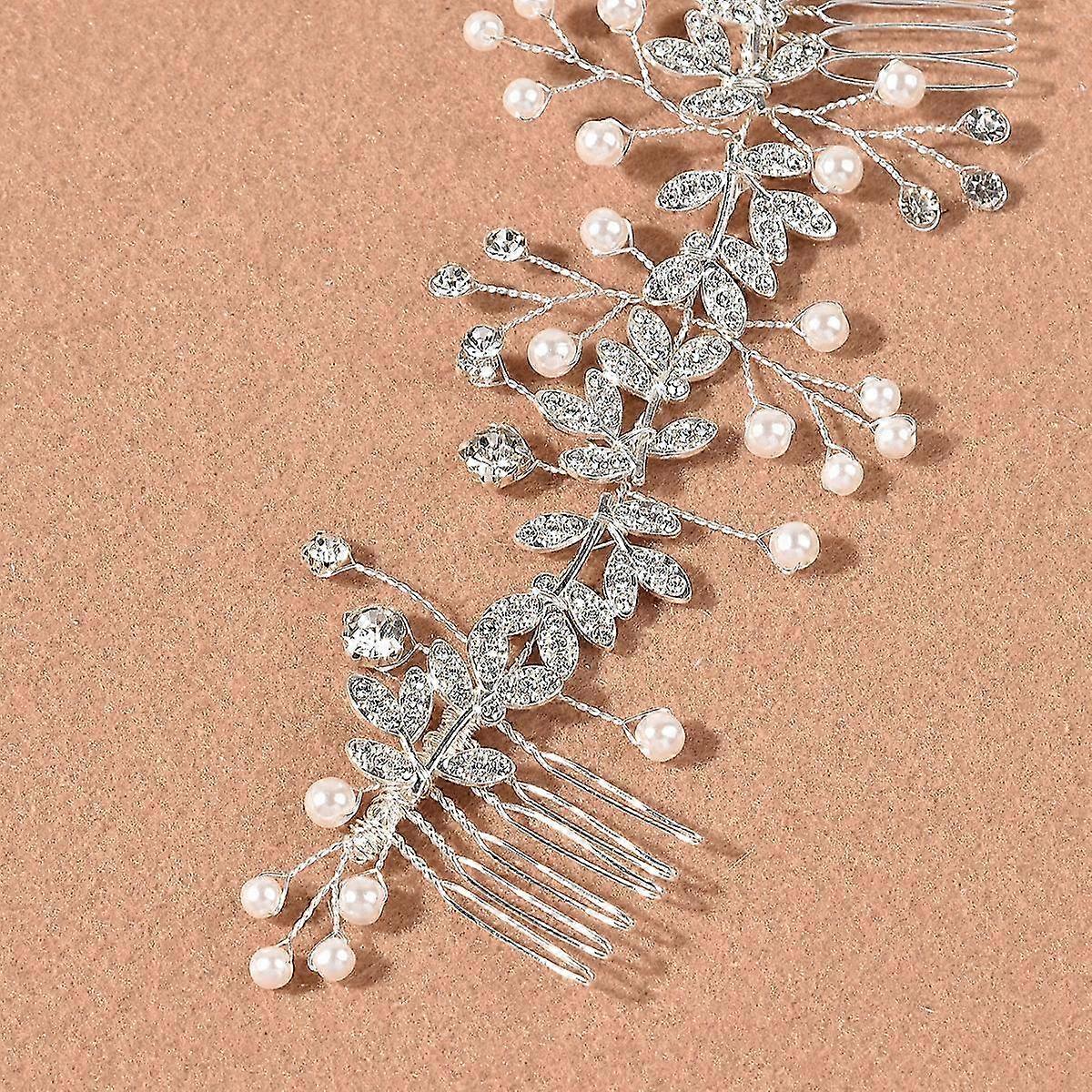 Silver flower headdress comb