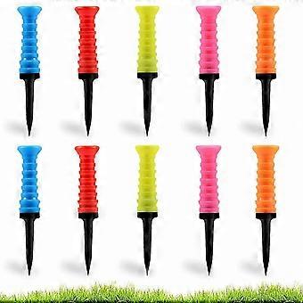 10 Piece Pack 83mm 3.26 inch Rubber Cushion Plastic Golf Tees Mixed Enthusiasts