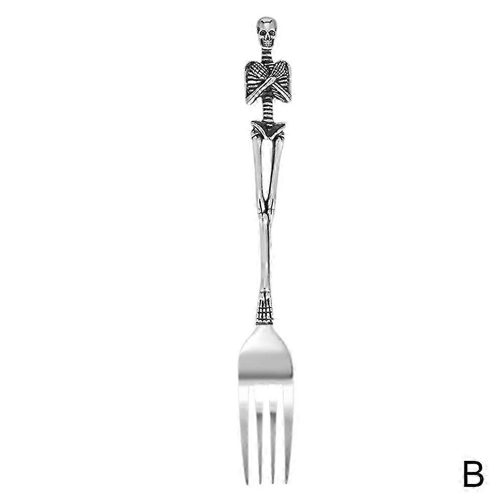 Skull-Themed Stainless Steel Dining Tools