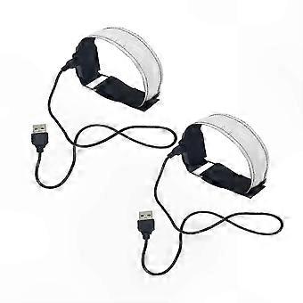 2 wiederaufladbare LED-Armbänder, geeignet zum Laufen, gut sichtbare Sicherheitsleuchten, geeignet für Erwachsene
