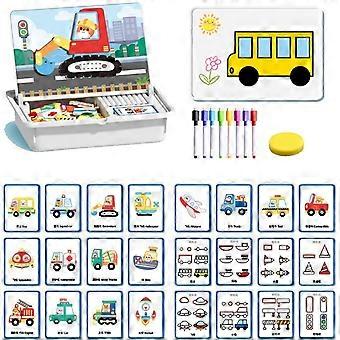Magneettinen kasvopeli lapsille, kaksipuolinen pukeutumislauta ja matkaopetuspeli