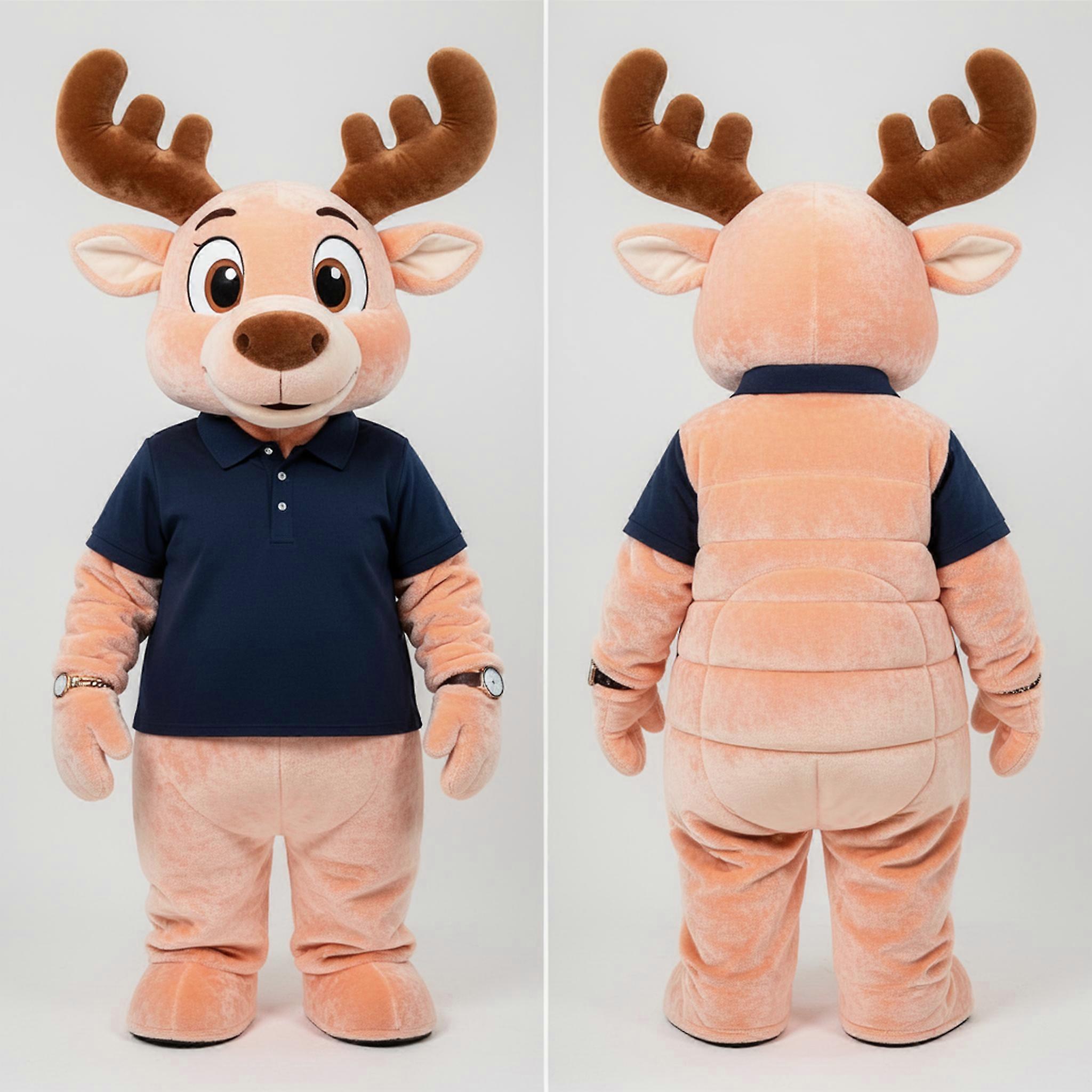MASTICOT Peach Hued Friendly Elk Mascot