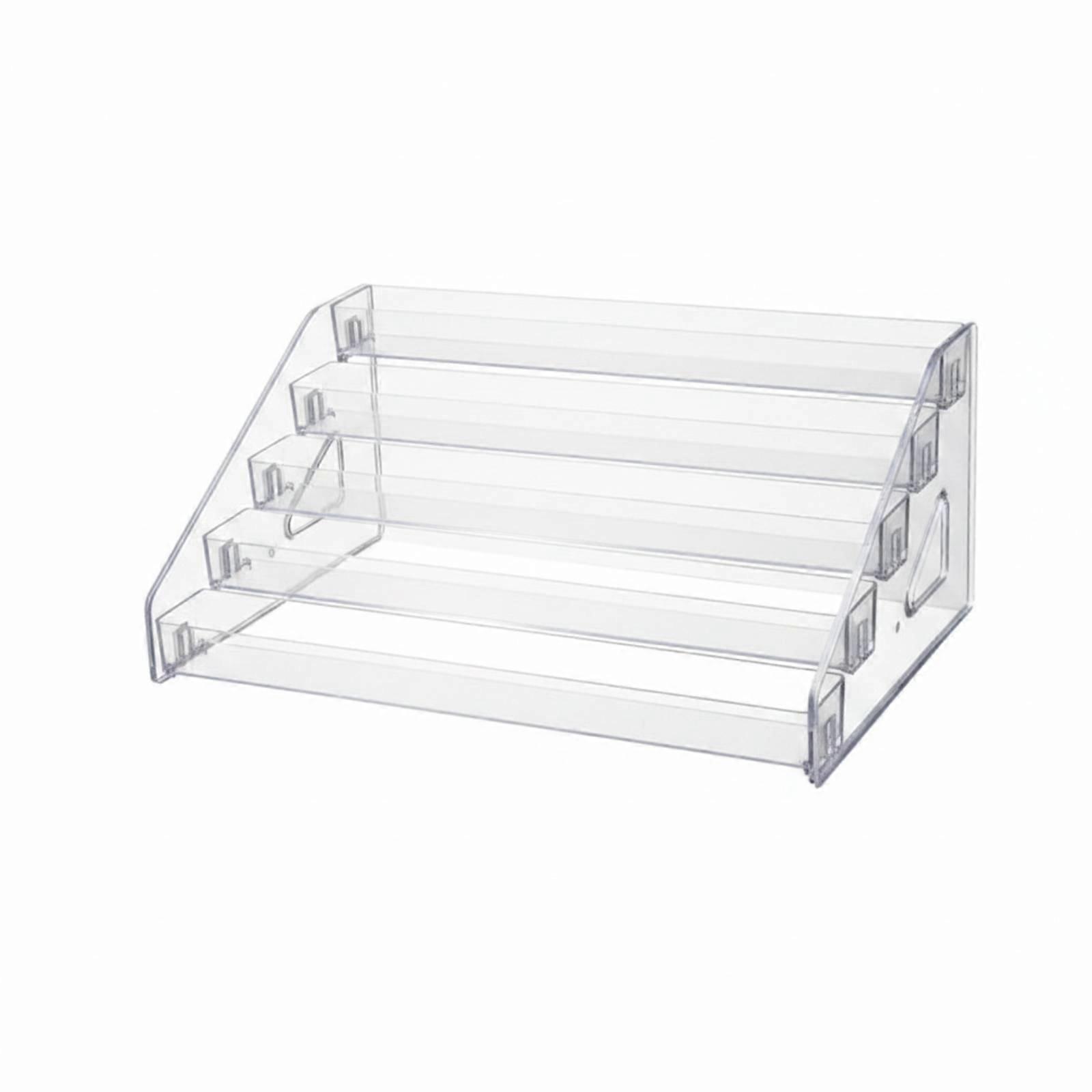 Desktop Pin Display Rack Easy to Pristine Transparent Stepped Display Stand