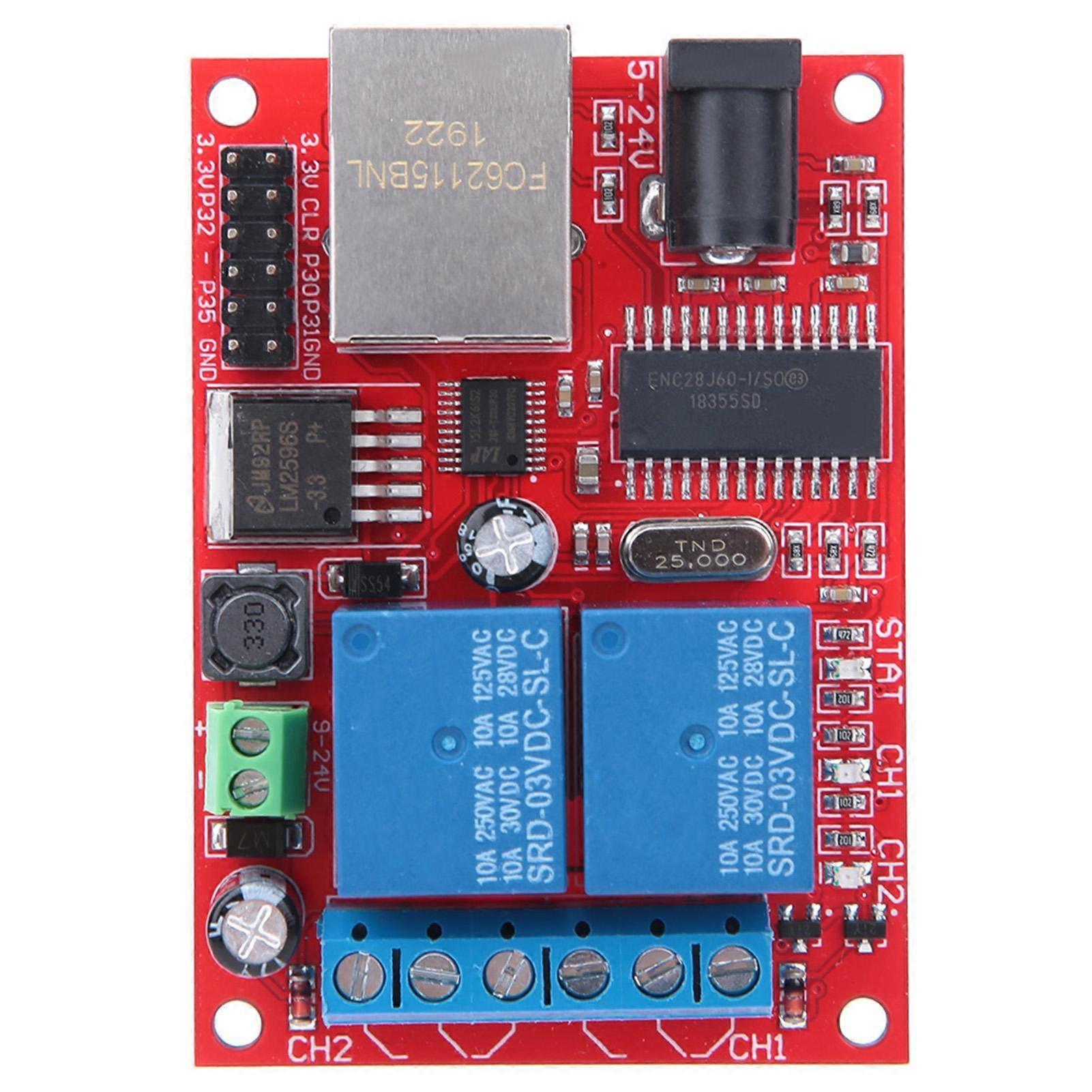 Controller Module LAN Ethernet High Quality 2 Way Relay Board Delay Switch DC5V-24V