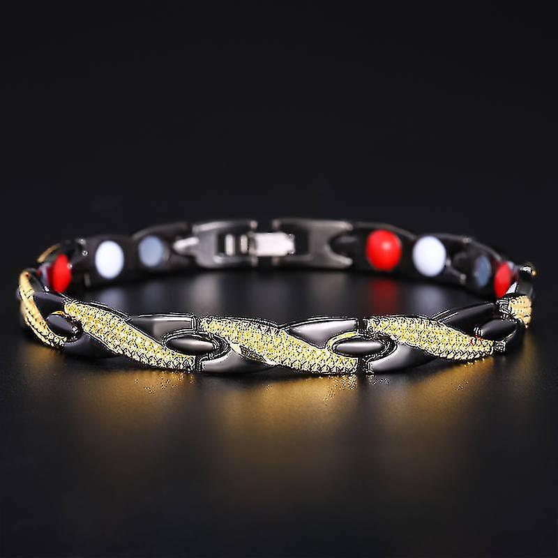 Magnetisk terapi armbånd elegant stål armbånd smykker terapeutisk splint og forgyldt