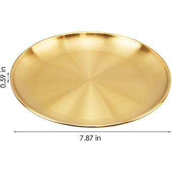 2 Plateaux Rangement Dorés Shengxi - Acier Inoxydable - Ovales 18cm Et 22cm - Pour Bijoux, Cosmétiques, Snacks