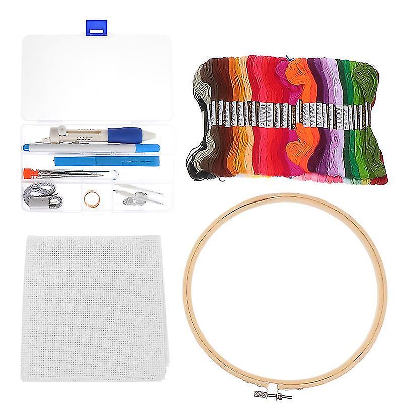 22X21.5x1cm Assorted Color Sewing Machine Needles 1 Set Of Poke Embroidery Kit Handmade Embroidered