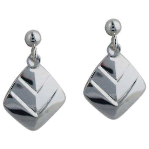 Silver 20x13mm plain Chevron Earring Droppers