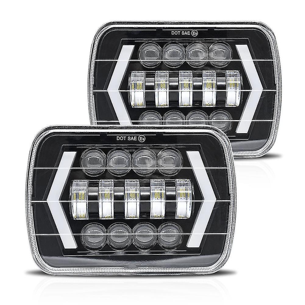 thumbnail image 2 of Amonly 5x7/7x6 LED Headlights High/Low Beam Halo Projector For Dodge Trucks 1981-1993 - Pair 2 of 3