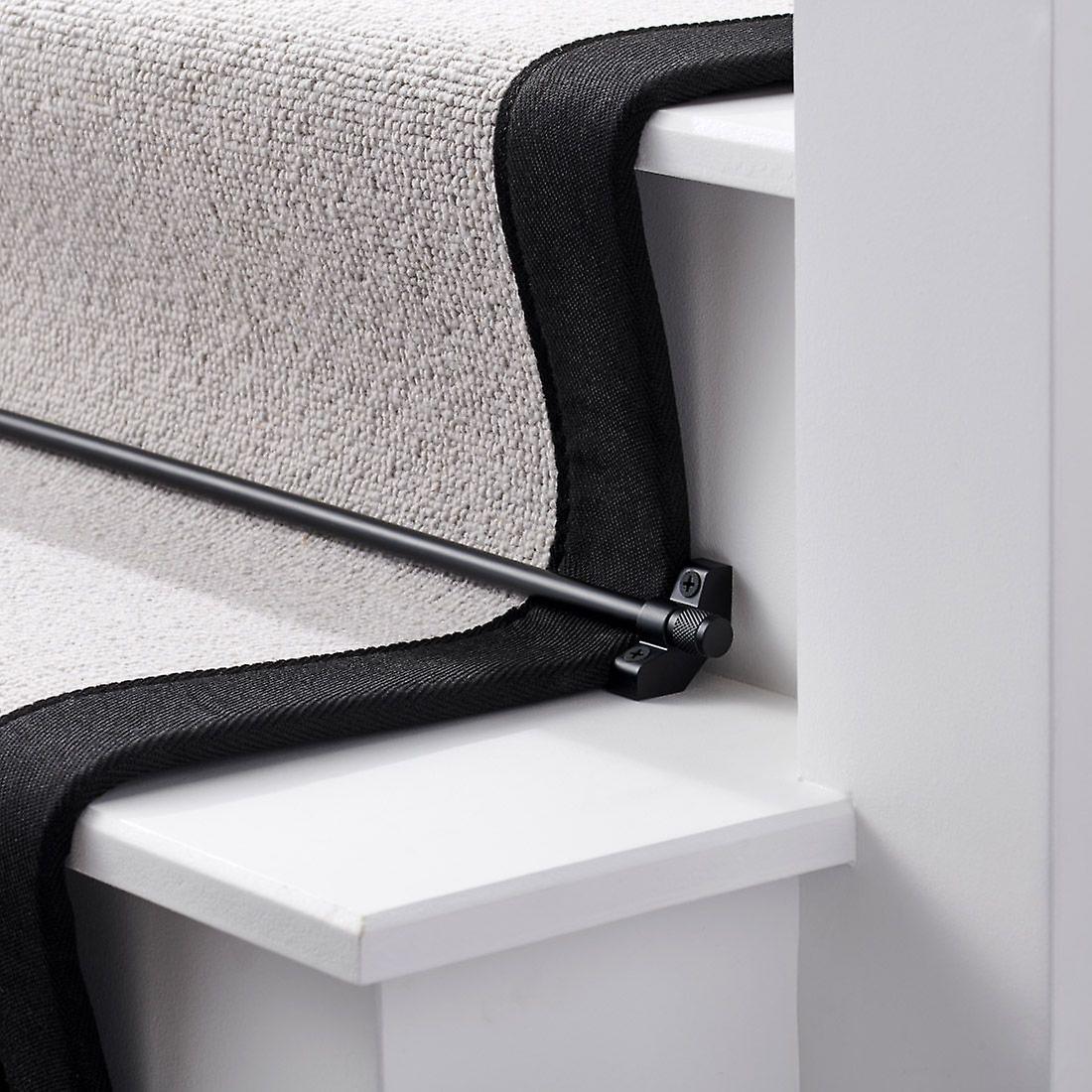 Brass Stair Carpet Runner Rods in Black -1200mm