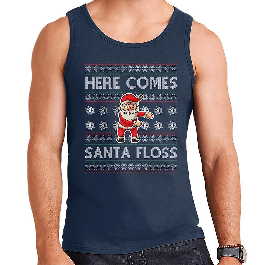 Here Comes Santa Floss Christmas Knit Pattern Men's Vest