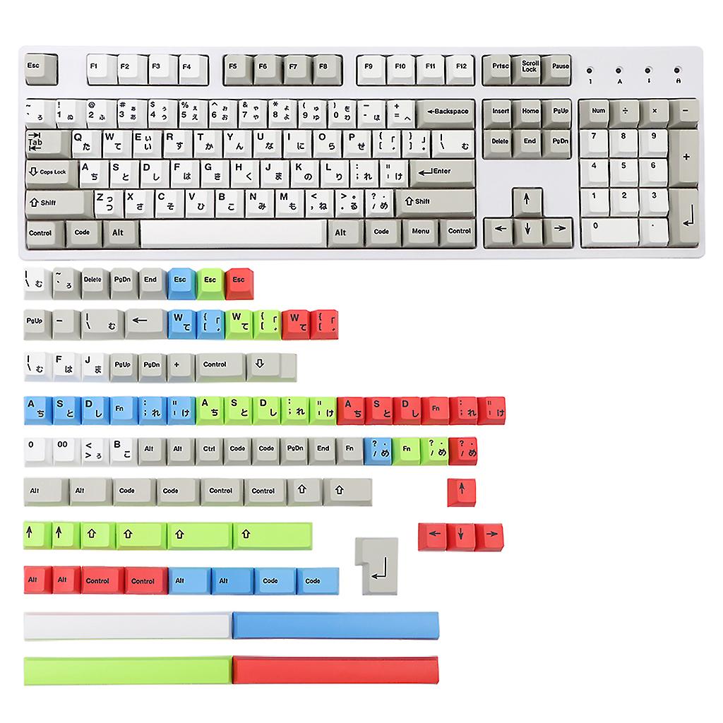 194PCS Multicolor Keycap PBT Cherry Profile Standard Sublimation Process Keycap