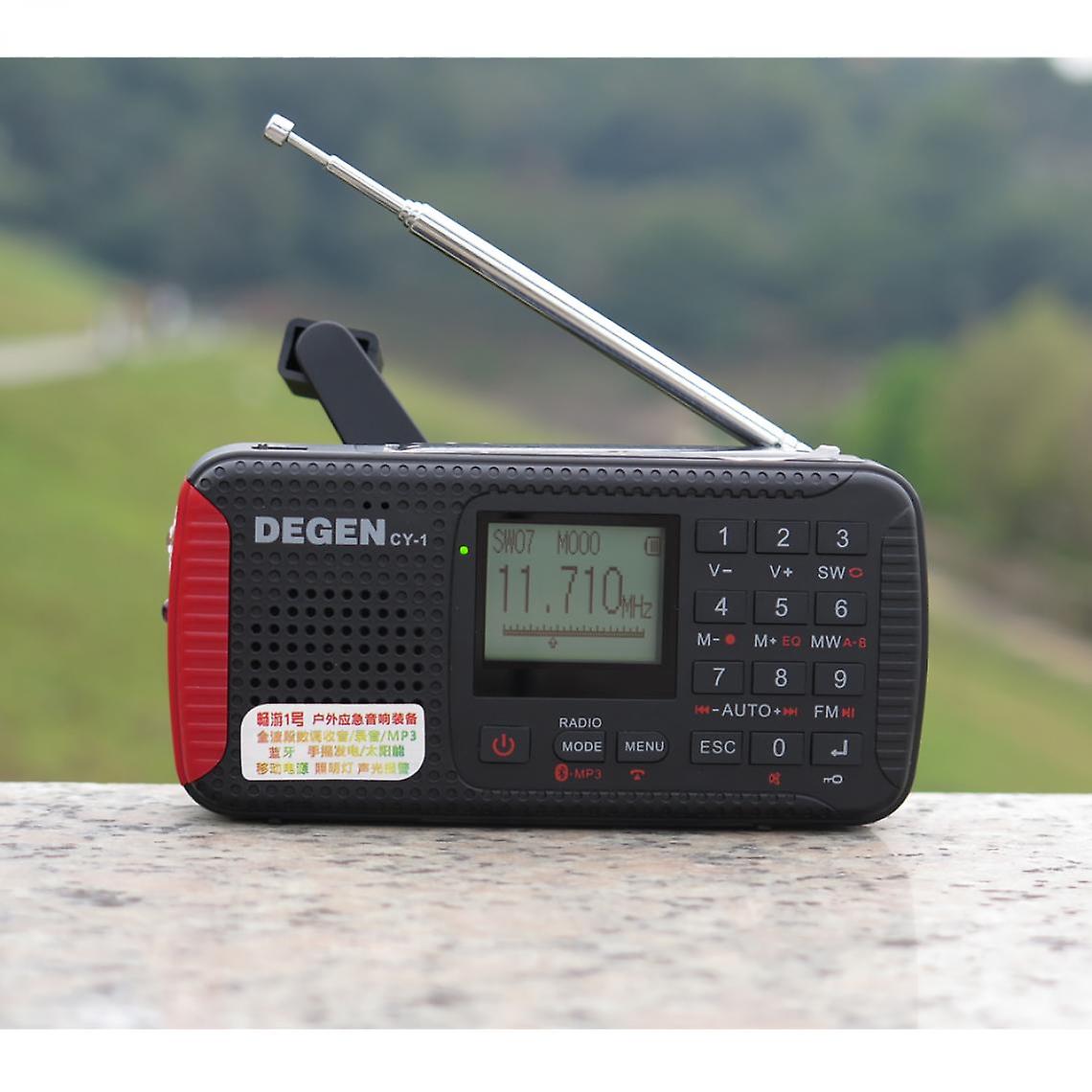 Outdoor Sports Emergency Portable Wireless Bluetooth Audio Card Radio Speaker With Alarm Clock Can Be Emergency | Radio Clock | Radio(black)