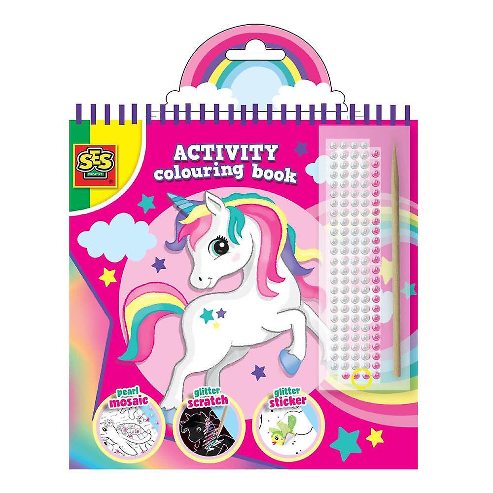 SES CREATIVE 3-in-1 Activity Glitter Colouring Book