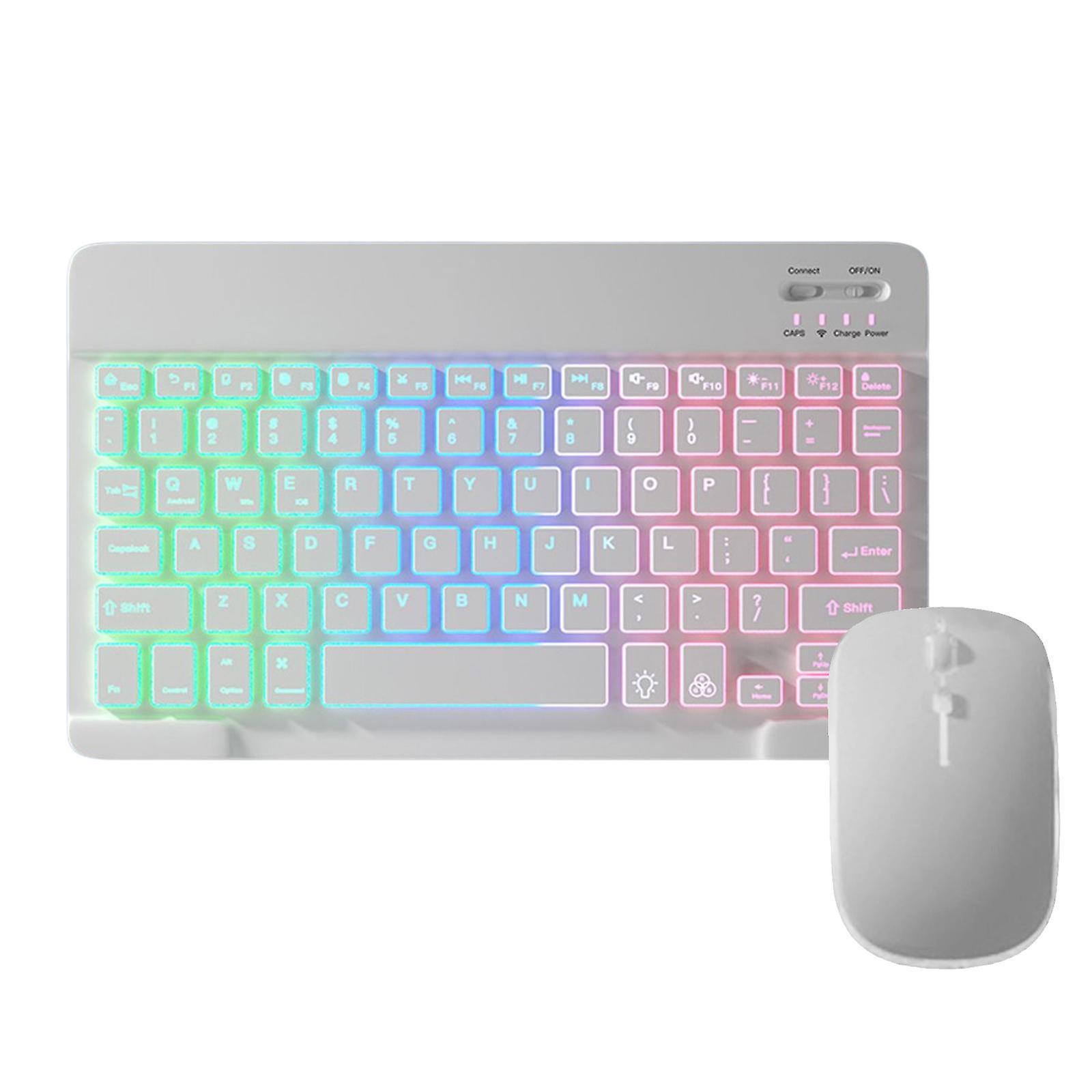 Wireless Bluetooth Keyboard Silent for Tablet PC Laptop White Keyboard