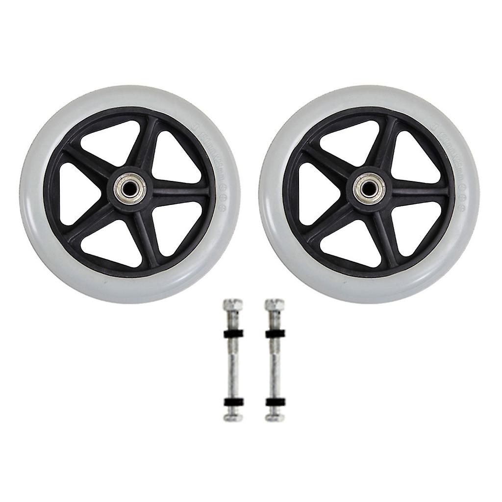 2Pcs Wheelchair Universal Front Wheel Replacement Flexible Solid Tire Wheel