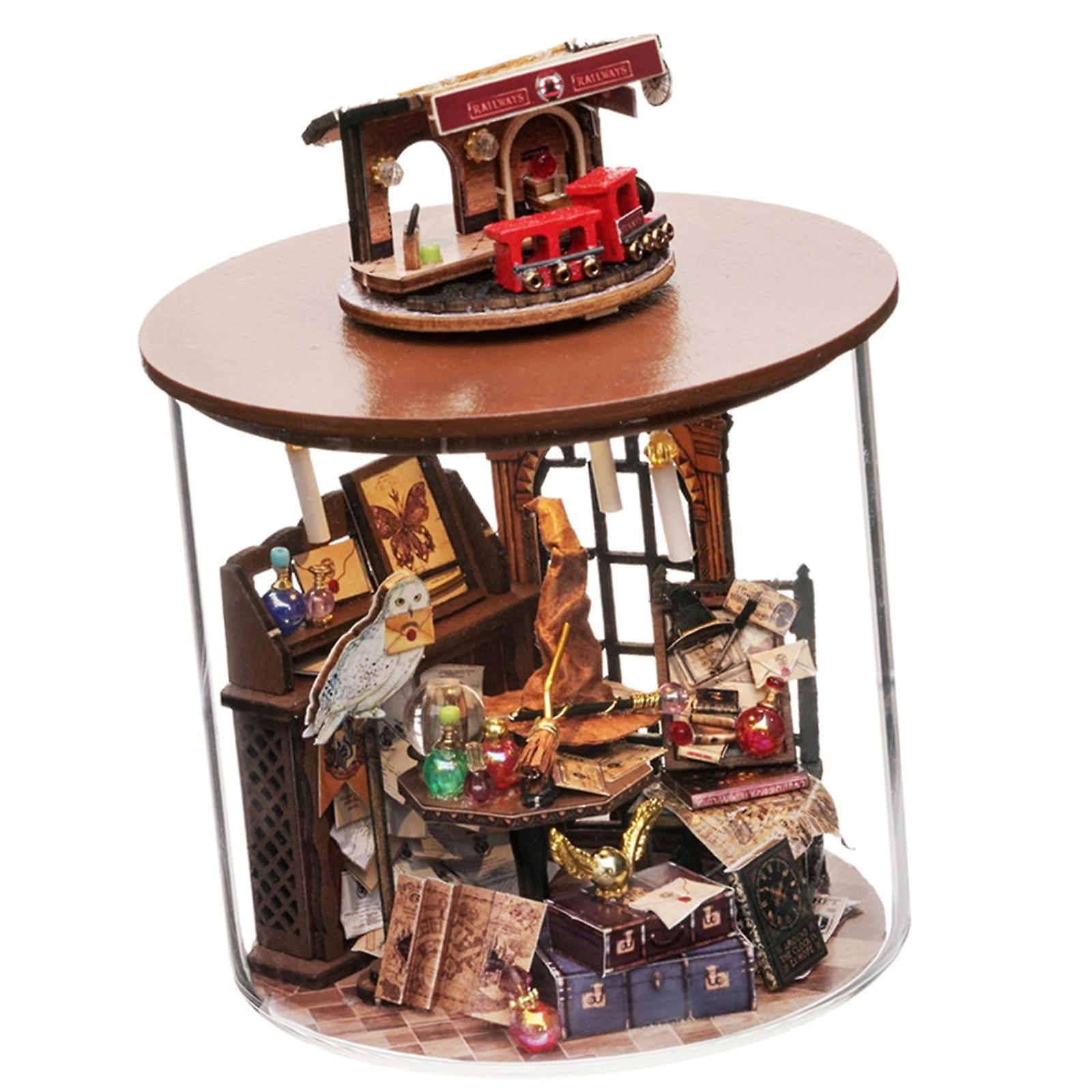 Tredukkehus Miniatyr Drømmeflaske Tiny House for barn Voksne Stil A