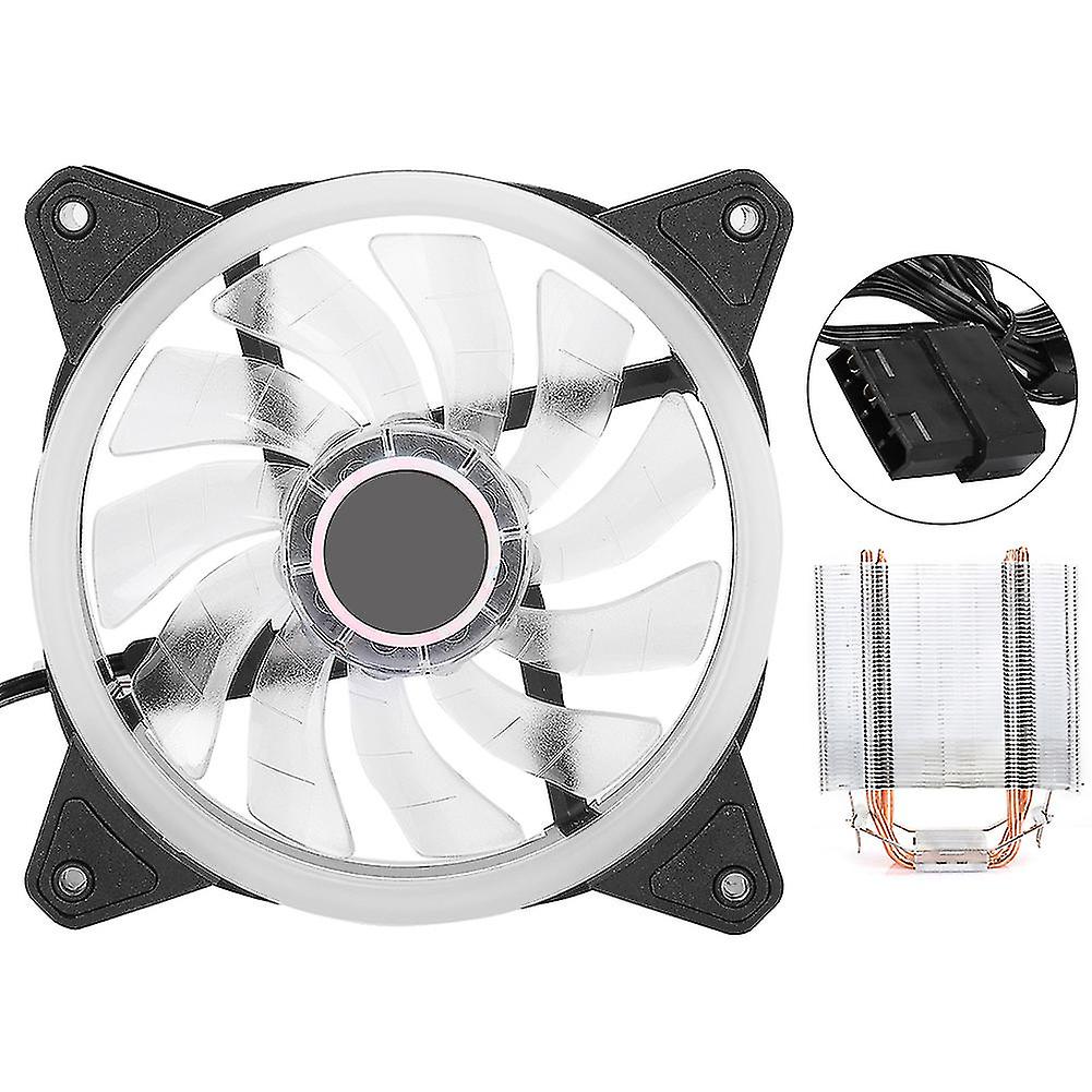 Cpu Cooler Ultra-silence 4 Brass Heatpipe Radiator For 775amd1155 Desktop 1366 Computer(3pin)aurora Color Intrigue