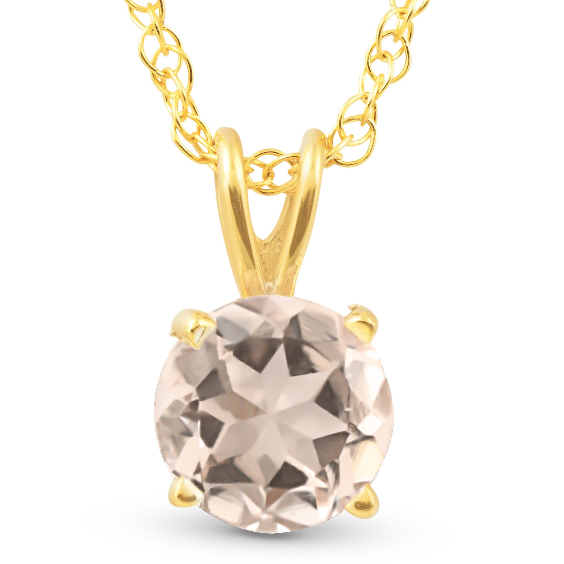 3/4ct Morganite Solitaire Pendant 14K 