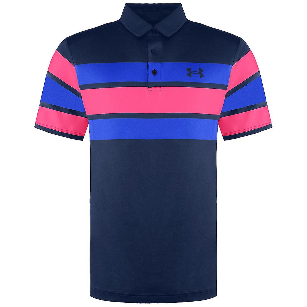 Under Armour Playoff 2.0 Short Sleeve Mens Blue/Pink Polo Shirt 1327037 458