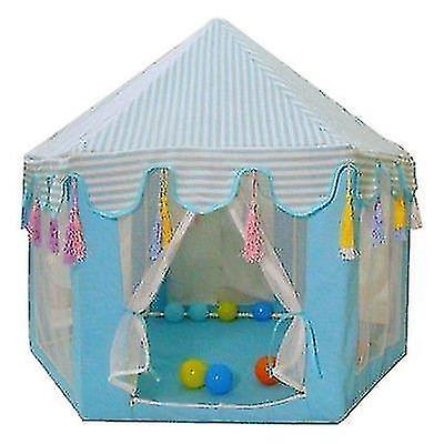 Removable And Washable Hexagonal Pet Delivery Room Fence Dog Tent Prince Blue + 5 Ocean Balls