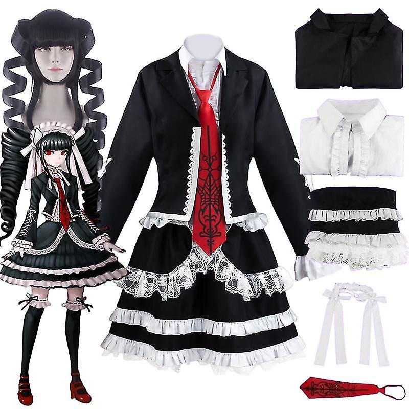 أنيمي Danganronpa سيليستيا لودنبرغ ياسوهيرو تايكو تأثيري زي الباروكة مع اللباس بما في ذلك قميص الجوارب الجوارب ملابس هالوين