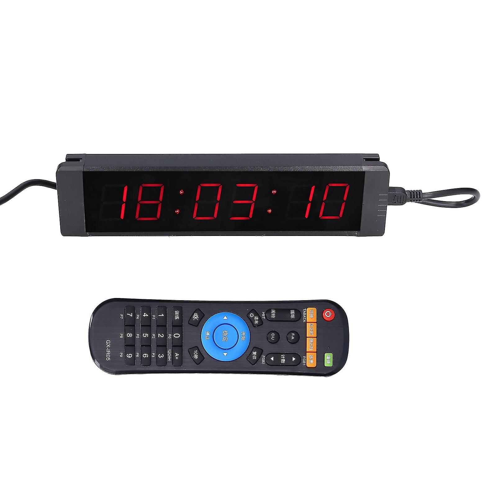 Multifunction Timer LED Digital Wall Clock with Remote Control for Study Room Bedroom Office US Plug 100?240V