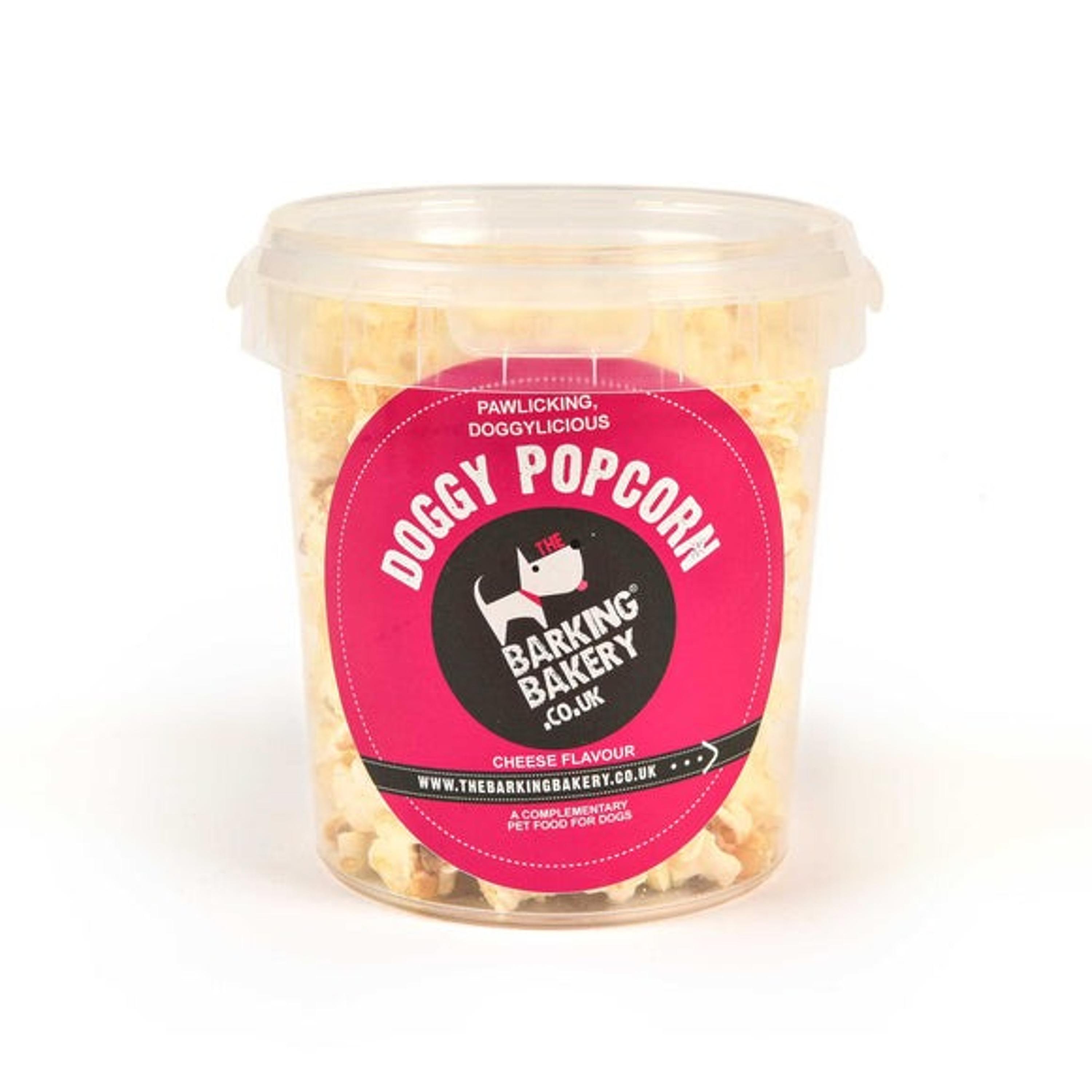 2 x Barking Bakery Dog Cheesey Popcorn Tubs