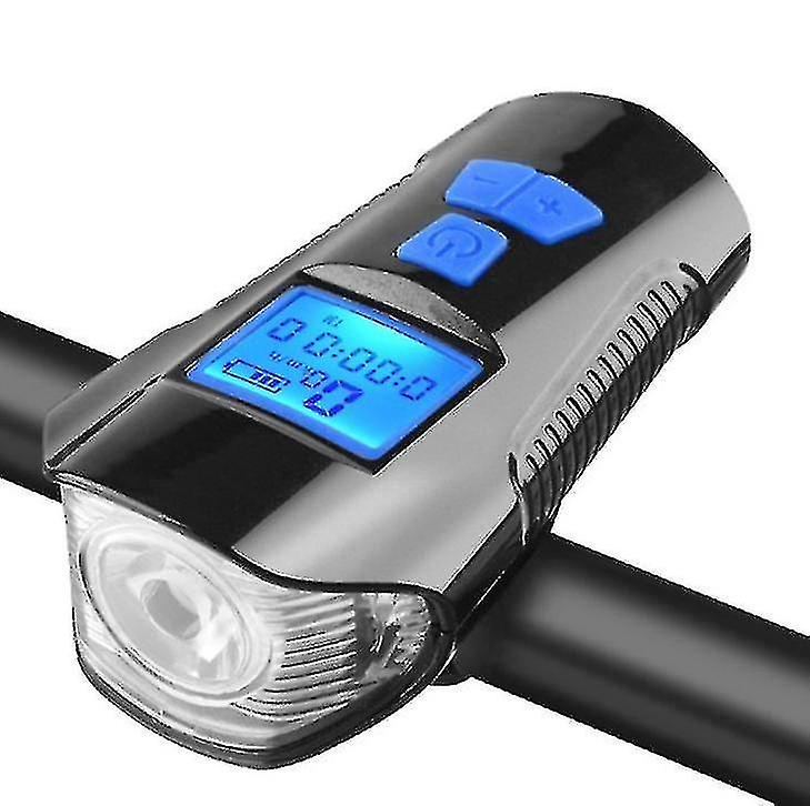 Bicycle Tools Blue Bicycle Headlight Waterproof Usb Rechargeable Riding Lamp With Horn Bicycle Speed Code Table