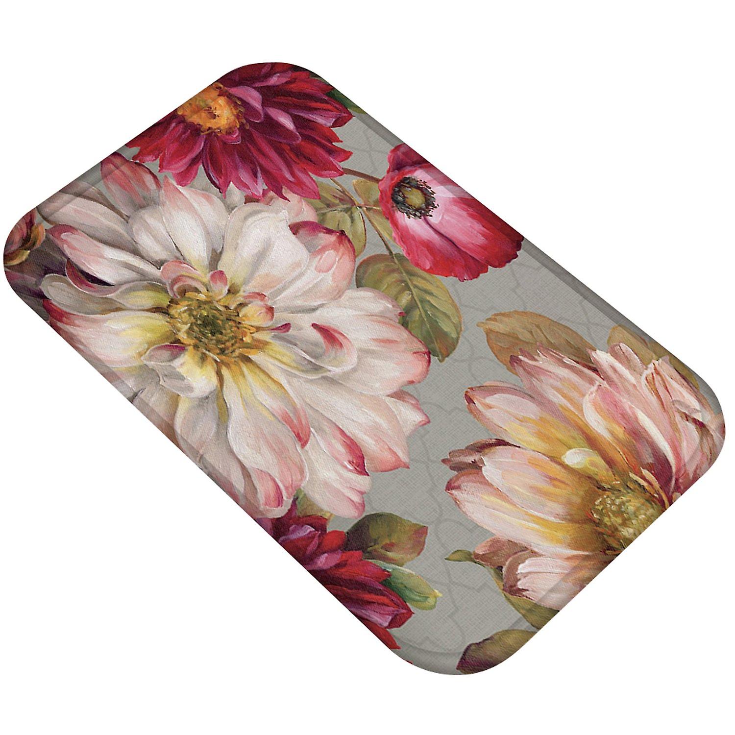 Flower Pattern Floor Mat Bright Color Flannel Convenient Storage Door Mat for Dorm