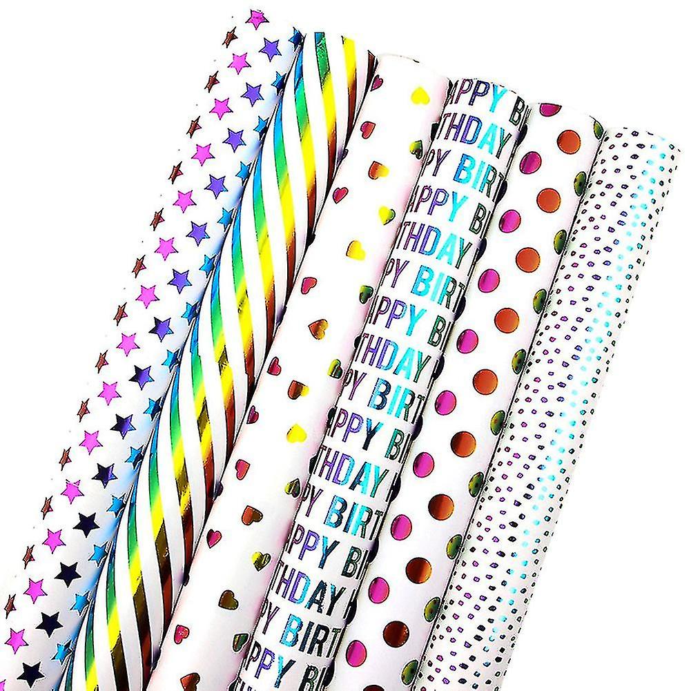 6 stycken presentpapper, färgat omslagspapper