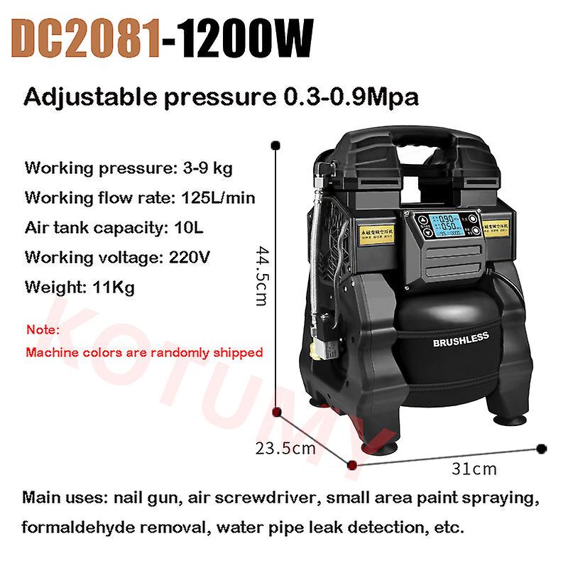 Small 220v Variable Frequency High-pressure Compressor Portable Oil-free Mute Woodworking Painting Air Pump