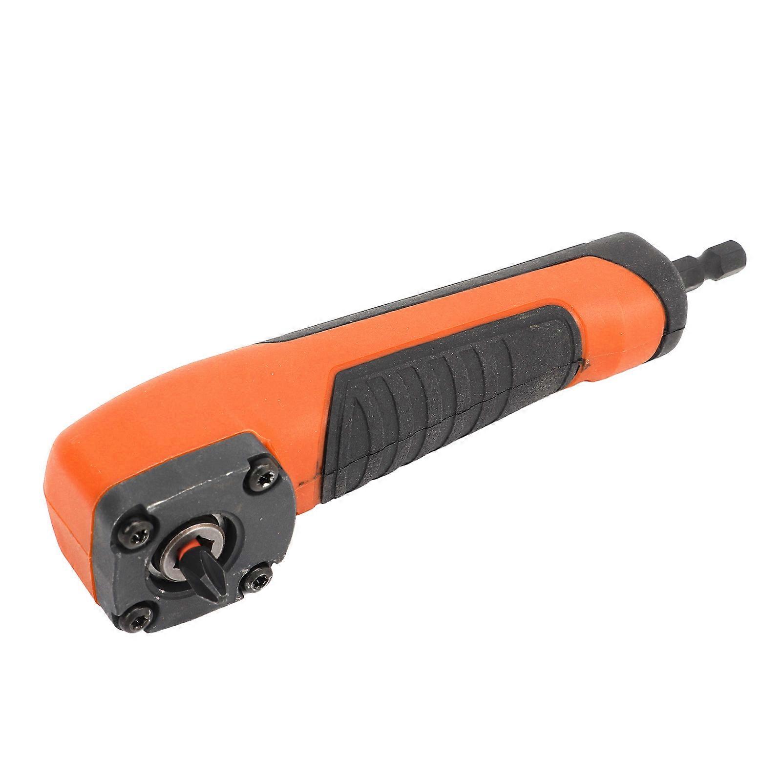 Right Angle Drill Adapter Hex Interface Electric Screwdriver Corner Attachment with Magnetic Bit Set Orange