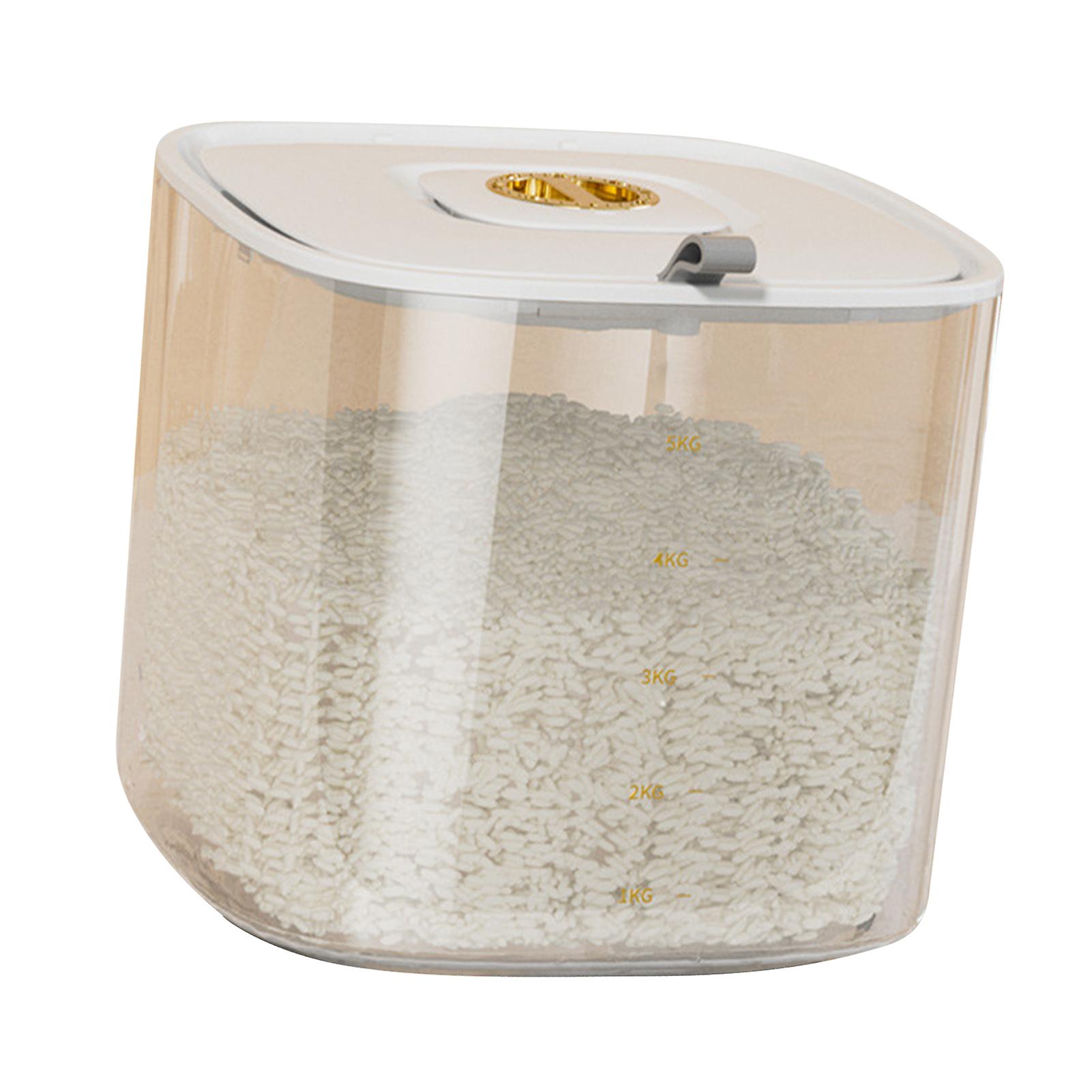 Dustproof Rice Dispenser with Measuring Cup, PET+ABS Material