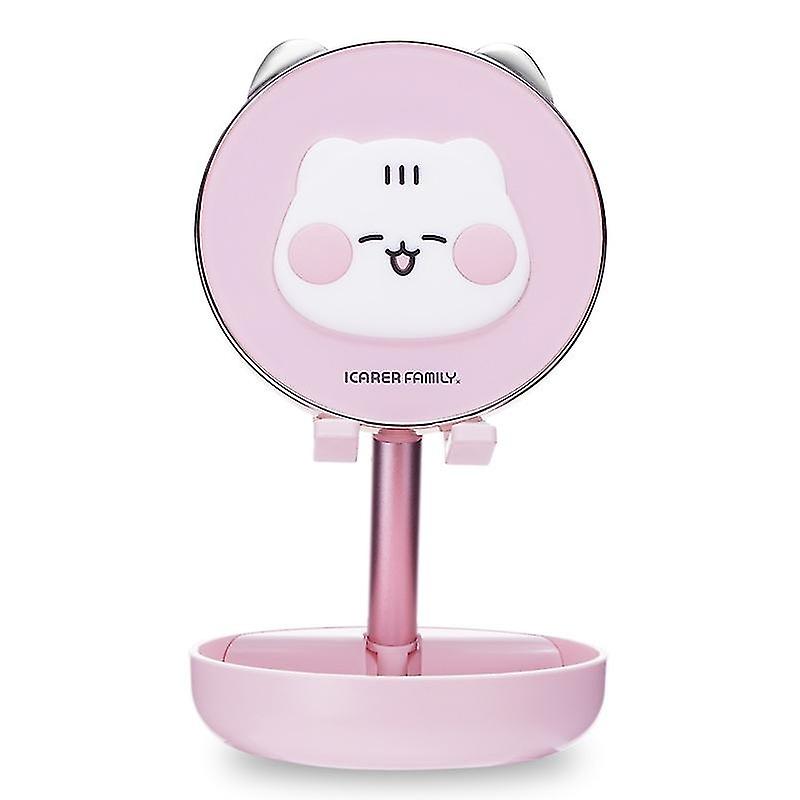 Phone stand with mirror, retractable and adjustable phone desk stand, multi-angle / height adjustabl