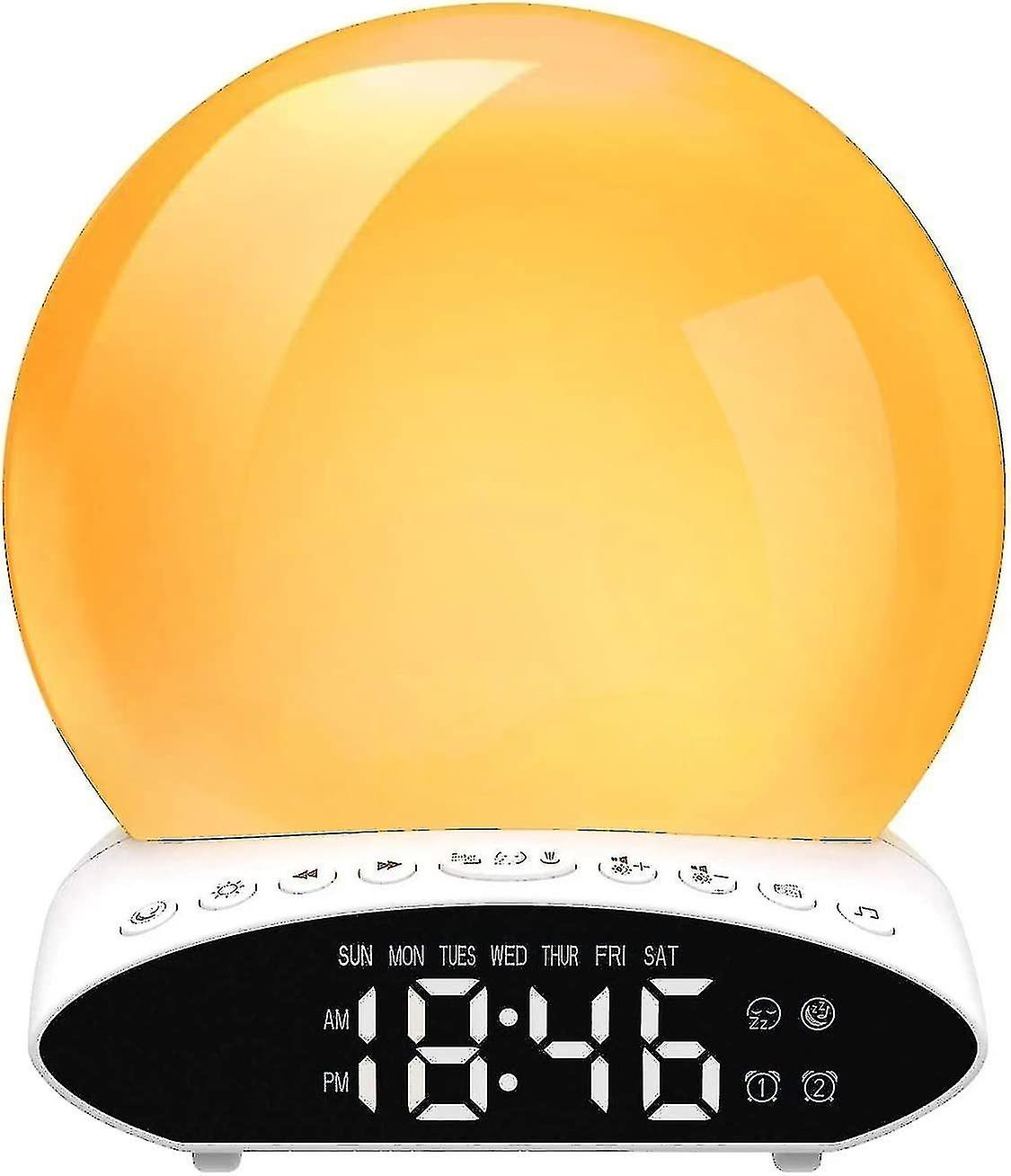 Wake-up light, wake-up light, digital alarm clock with LED display, time projection, FM radio functi