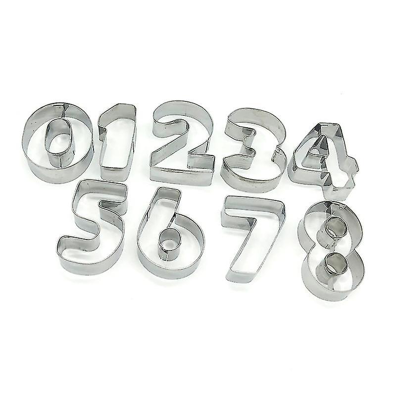 Set of 9 Number Cookie Cutters - Stainless Steel Cookie Molds Including Numbers^ccgv2