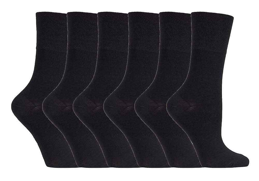 6 Pk Ladies Non Elastic Loose Top Bamboo Socks