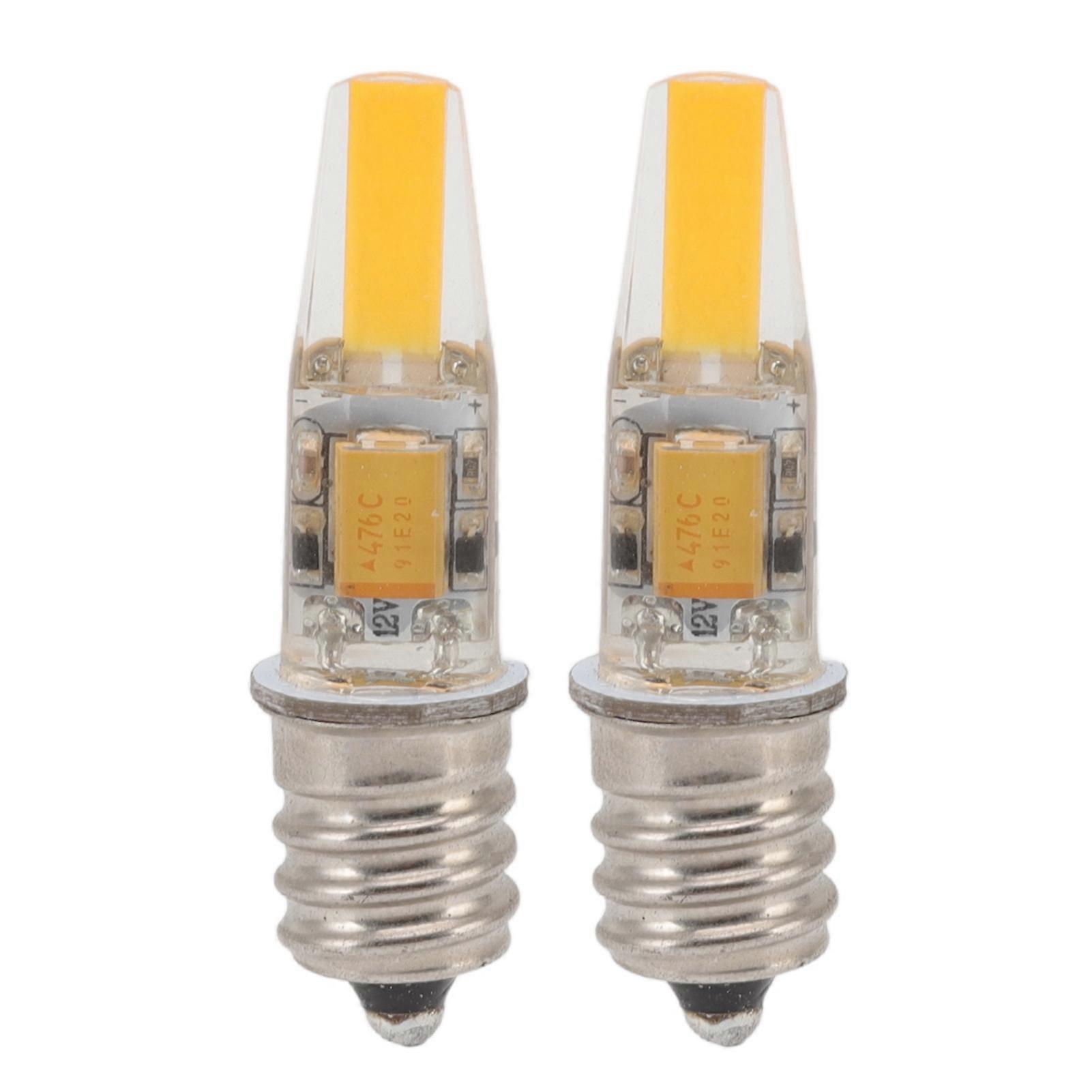 2pcs 2W 12V E12 LED Bulb Energy Saving Power Saving Candelabra Bulb Warm Light Light Bulb 